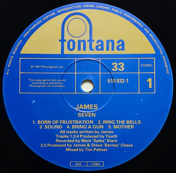James : Seven (LP,Album,Stereo)