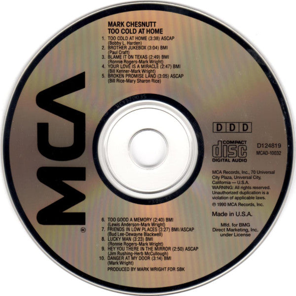 Mark Chesnutt : Too Cold At Home (Album,Club Edition)