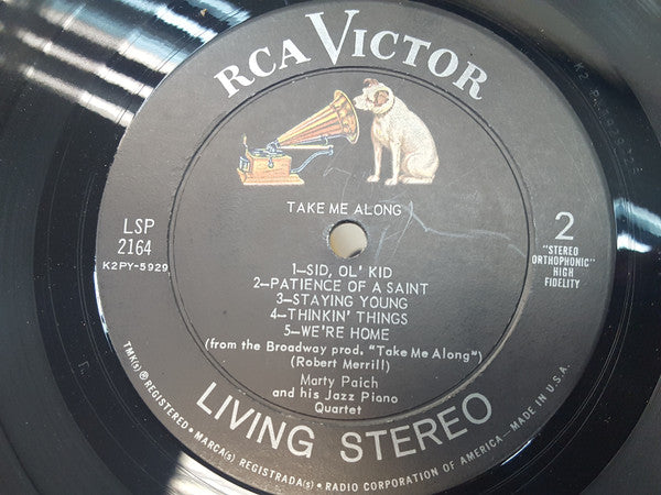 Marty Paich And His Jazz Piano Quartet : Take Me Along  (LP,Stereo)