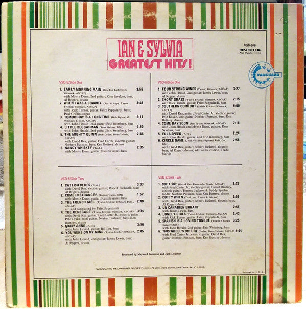 Ian & Sylvia : Greatest Hits! (LP,Compilation,Stereo)