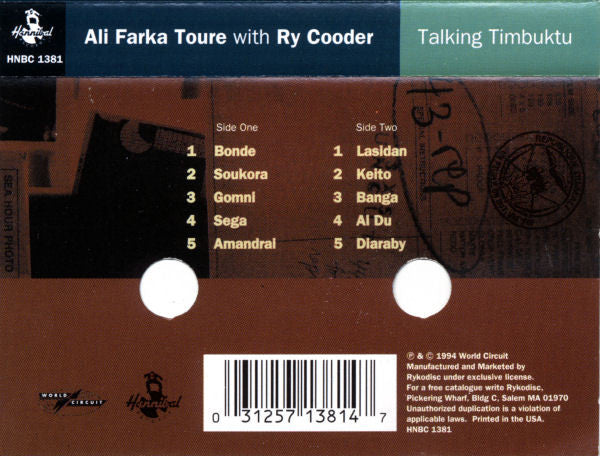 Ali Farka Touré With Ry Cooder : Talking Timbuktu (Album)