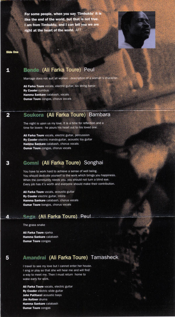 Ali Farka Touré With Ry Cooder : Talking Timbuktu (Album)