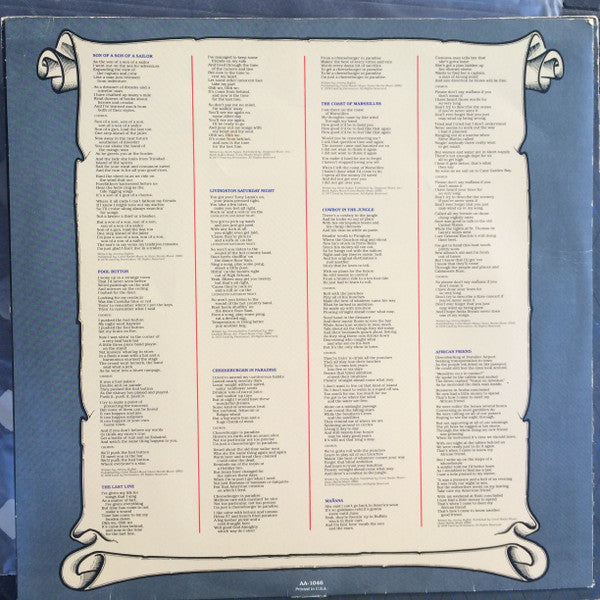 Jimmy Buffett : Son Of A Son Of A Sailor (LP,Album)