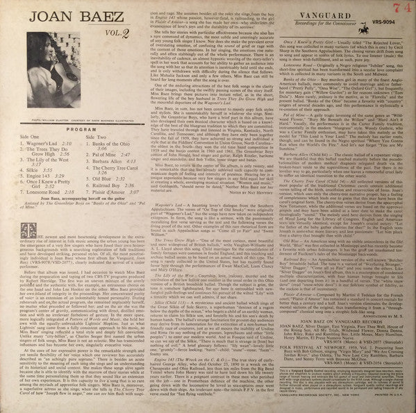 Joan Baez : Joan Baez Vol. 2 (LP,Album,Mono)