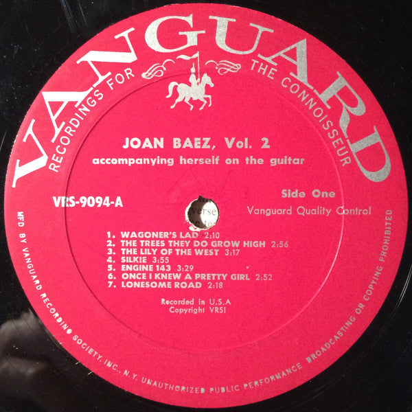 Joan Baez : Joan Baez Vol. 2 (LP,Album,Mono)