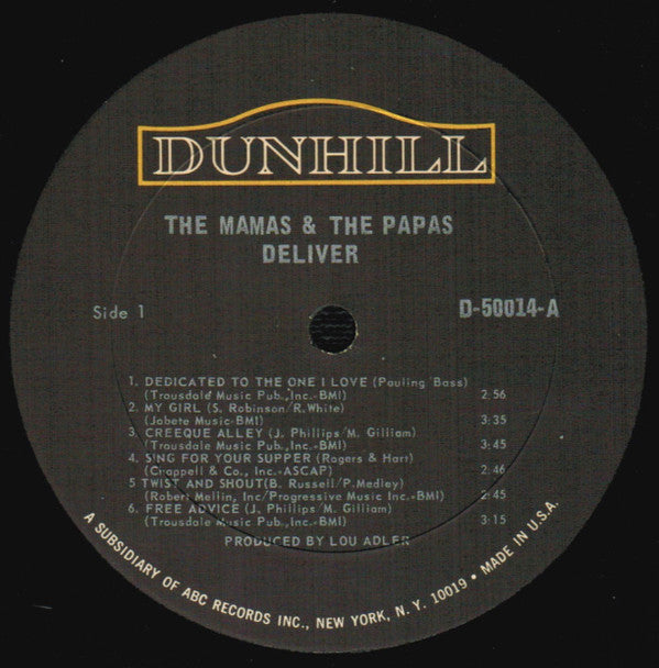 Mamas & The Papas, The : The Mamas & Papas Deliver (LP,Album,Repress,Mono)