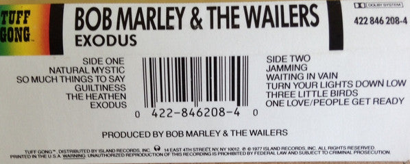 Bob Marley & The Wailers : Exodus (Album,Reissue,Remastered)