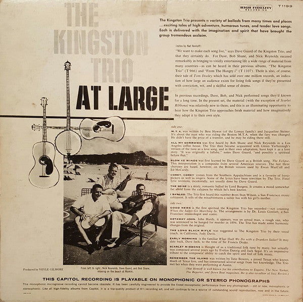 Kingston Trio : At Large (LP,Album,Mono)