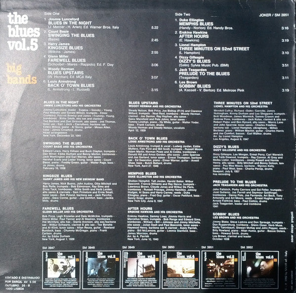 Various : The Blues Vol. 5 (Big Bands) (LP,Compilation,Reissue,Stereo)