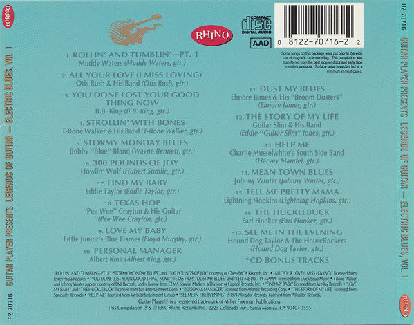 Various : Guitar Player Presents Legends Of Guitar - Electric Blues, Vol. 1 (Compilation)