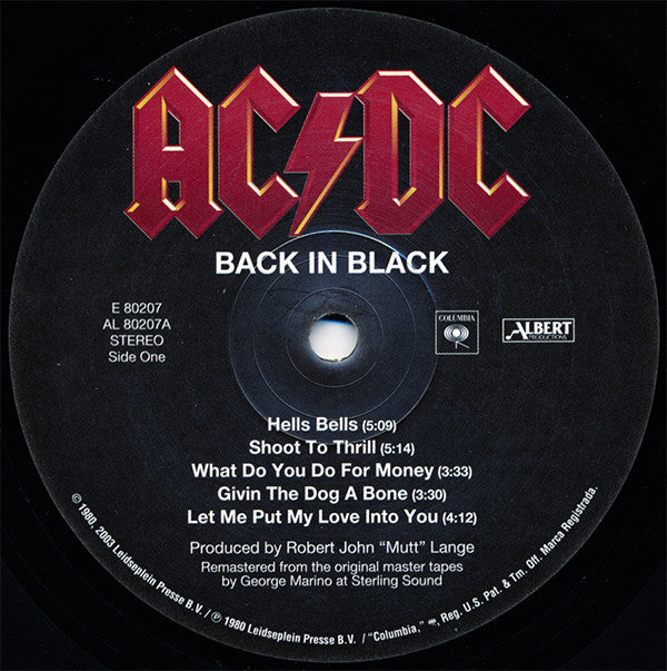 AC/DC : Back In Black (LP,Album,Reissue,Remastered)