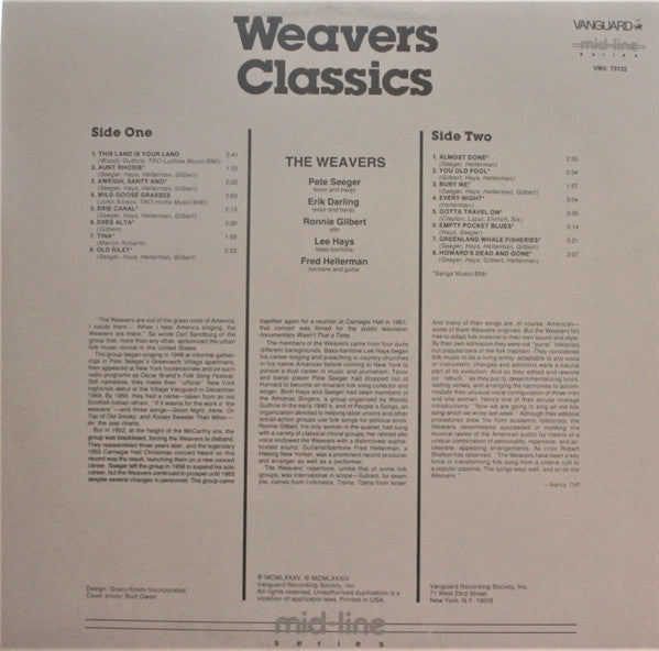 Weavers, The : Weavers Classics (LP,Compilation)