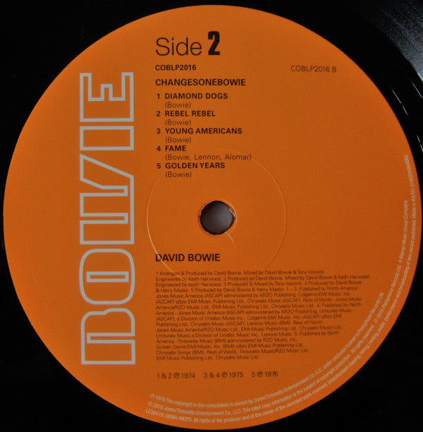 David Bowie : ChangesOneBowie (LP,Compilation,Reissue,Stereo)