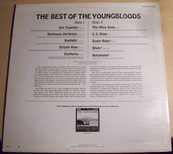 Youngbloods, The : The Best Of The Youngbloods (LP,Compilation,Reissue,Stereo)