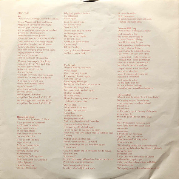 Roches, The : The Roches (LP,Album,Stereo)
