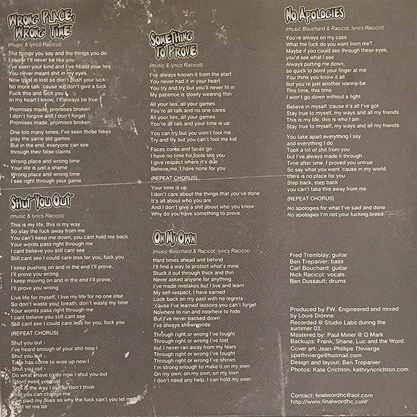 Final Word : Fools Like You (7",33 ⅓ RPM)