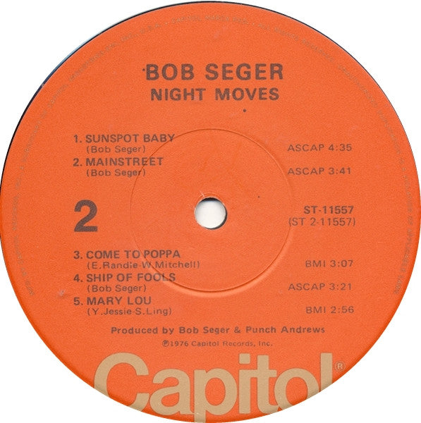 Bob Seger And The Silver Bullet Band : Night Moves (LP,Album,Stereo)