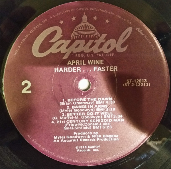 April Wine : Harder.....Faster (LP,Album)
