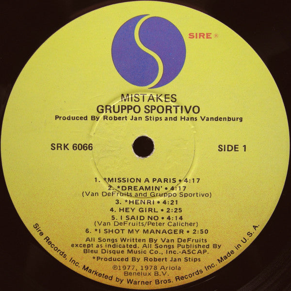 Gruppo Sportivo : Mistakes (LP,Compilation)