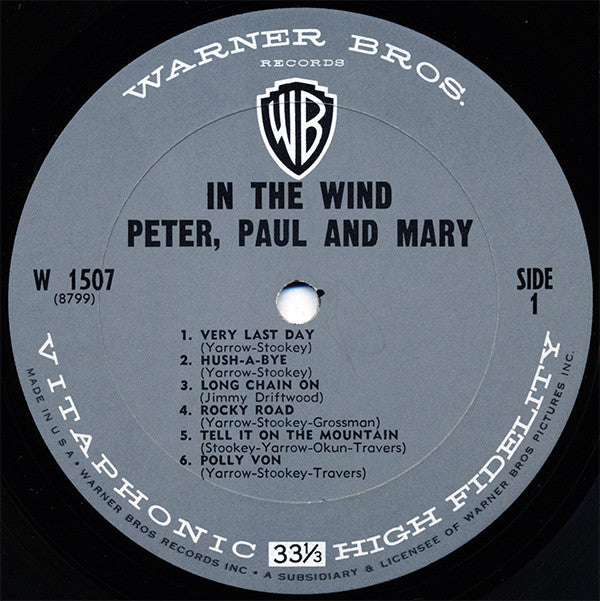 Peter, Paul & Mary : In The Wind (LP,Album,Mono)