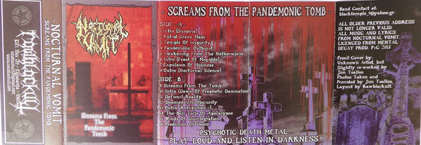 Nocturnal Vomit : Screams From The Pandemonic Tomb (Compilation,Limited Edition,Numbered)