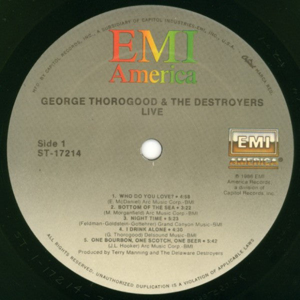 George Thorogood & The Destroyers : Live (LP,Album)