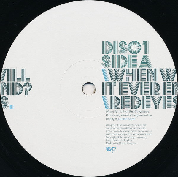 Redeyes : When Will It Ever End? (12",45 RPM,EP)