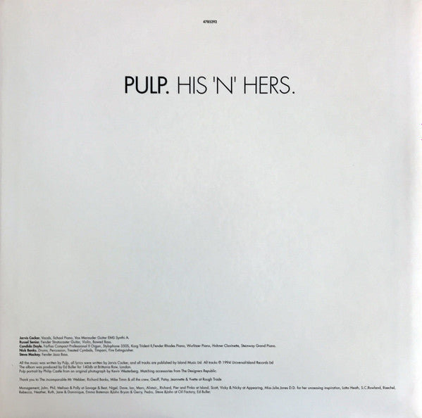 Pulp : His 'N' Hers (LP,Album,Reissue)