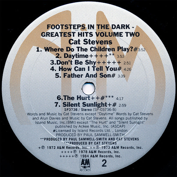 Cat Stevens : Footsteps In The Dark - Greatest Hits Volume Two (LP,Compilation,Club Edition)