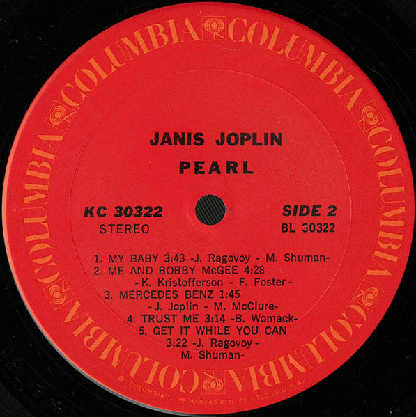 Janis Joplin : Pearl (LP,Album,Stereo)