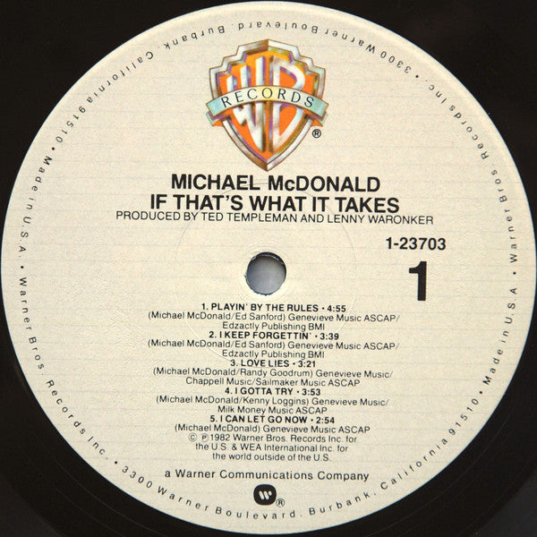 Michael McDonald : If That's What It Takes (LP,Album)