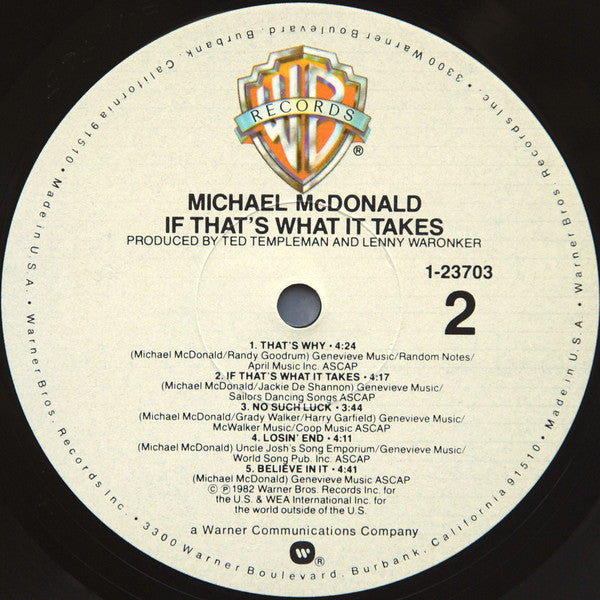 Michael McDonald : If That's What It Takes (LP,Album)