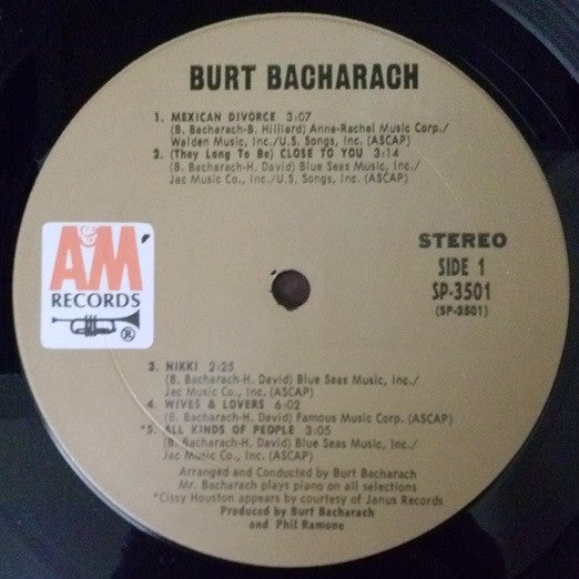 Burt Bacharach : Burt Bacharach (LP,Album,Stereo)
