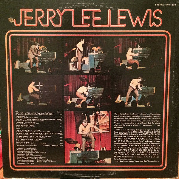 Jerry Lee Lewis : Live At The International, Las Vegas (LP,Album,Stereo)