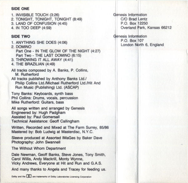 Genesis : Invisible Touch (Album)