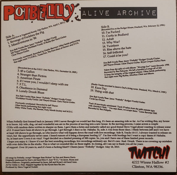 Potbelly : Alive Archive (LP,Compilation)