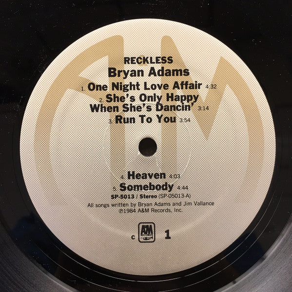 Bryan Adams : Reckless (LP,Album)