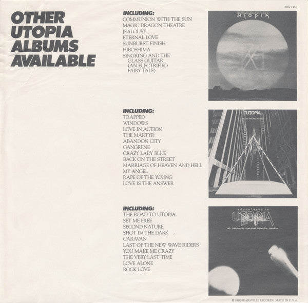 Utopia (5) : Deface The Music (LP,Album,Stereo)