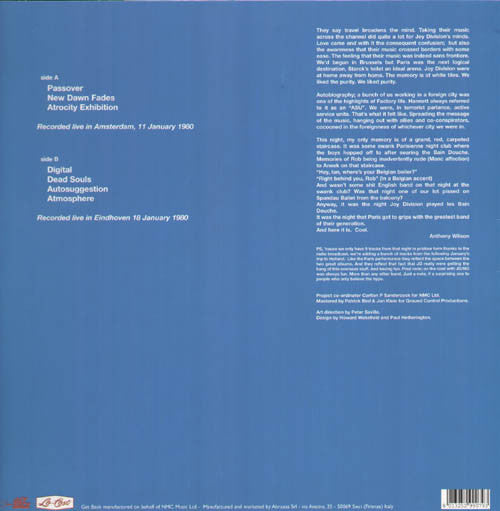 Joy Division : Les Bains Douches Vol. 2 (LP,Album)