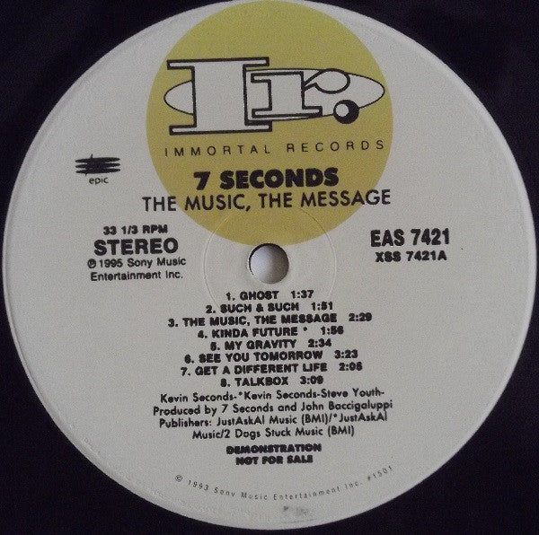 7 Seconds : The Music, The Message (LP,Album,Promo)