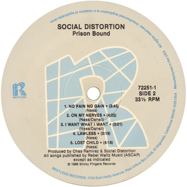 Social Distortion : Prison Bound (LP,Album)
