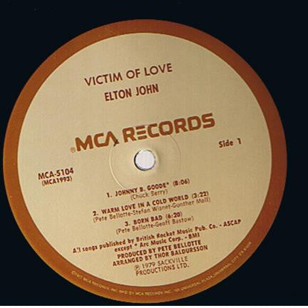 Elton John : Victim Of Love (LP,Album)