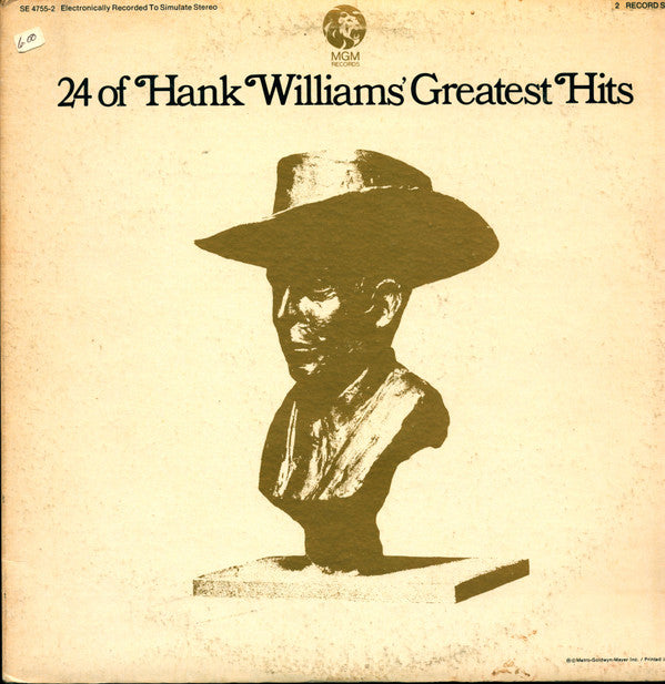 Hank Williams : 24 Of Hank Williams' Greatest Hits (LP,Compilation,Stereo)