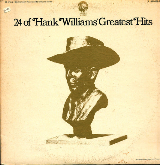 Hank Williams : 24 Of Hank Williams' Greatest Hits (LP,Compilation,Stereo)