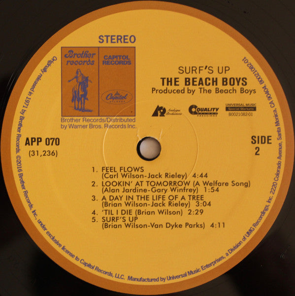 Beach Boys, The : Surf's Up (LP,Album,Limited Edition,Reissue,Remastered)
