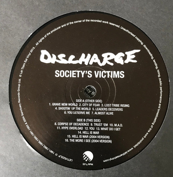 Discharge : Society's Victims, Volume 2 (LP,Compilation)