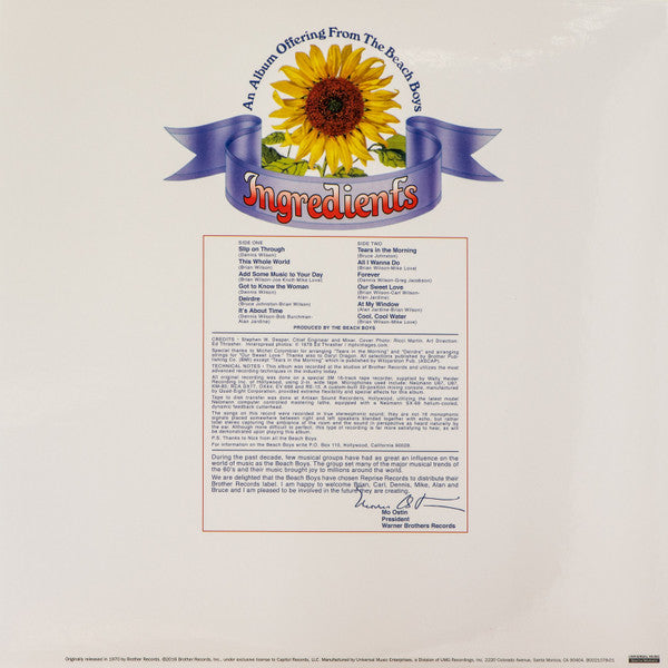 Beach Boys, The : Sunflower (LP,Album,Reissue,Remastered)