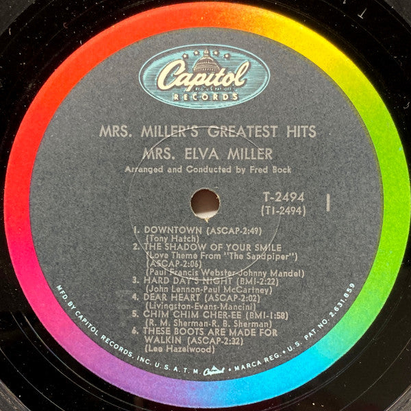 Mrs. Elva Miller : Mrs. Miller's Greatest Hits (LP,Mono,Album)