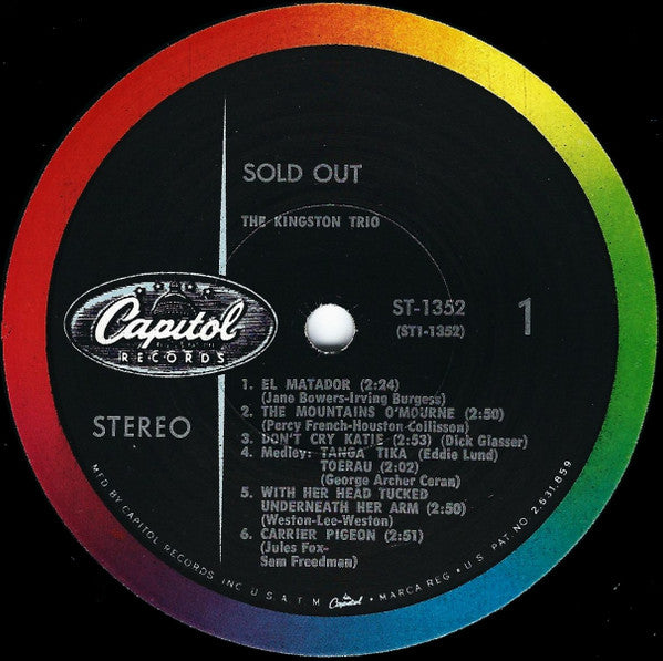 Kingston Trio : Sold Out (LP,Album,Stereo)