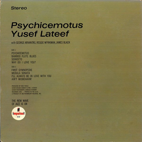 Yusef Lateef : Psychicemotus (LP,Album,Stereo)